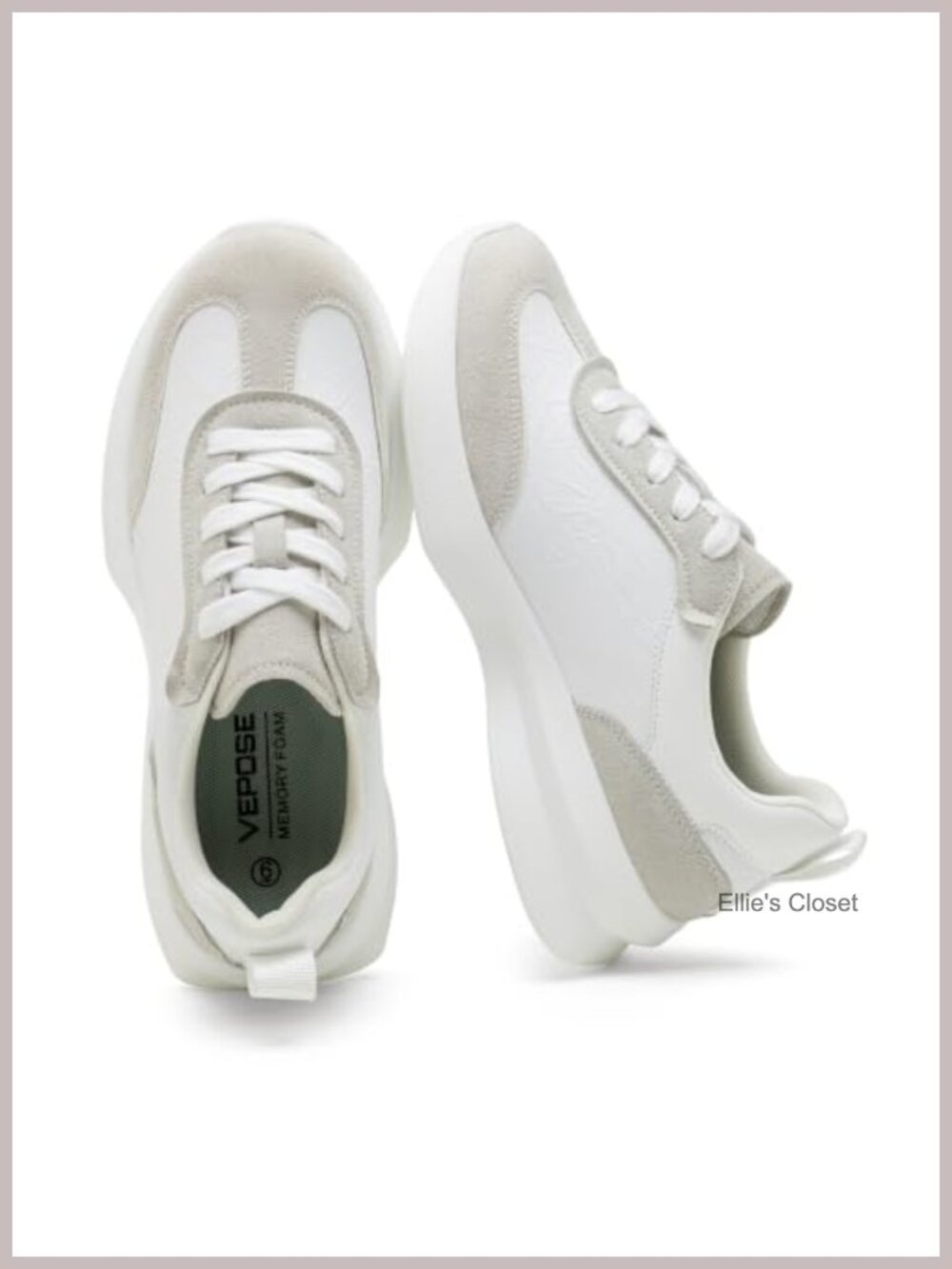 Retro Platform Sneakers Lightweight Lace Up Walking Shoes Memory Foam